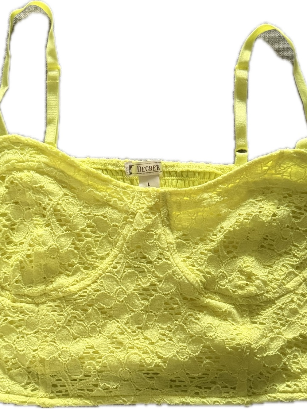 Decree Yellow Lace Bralette Top